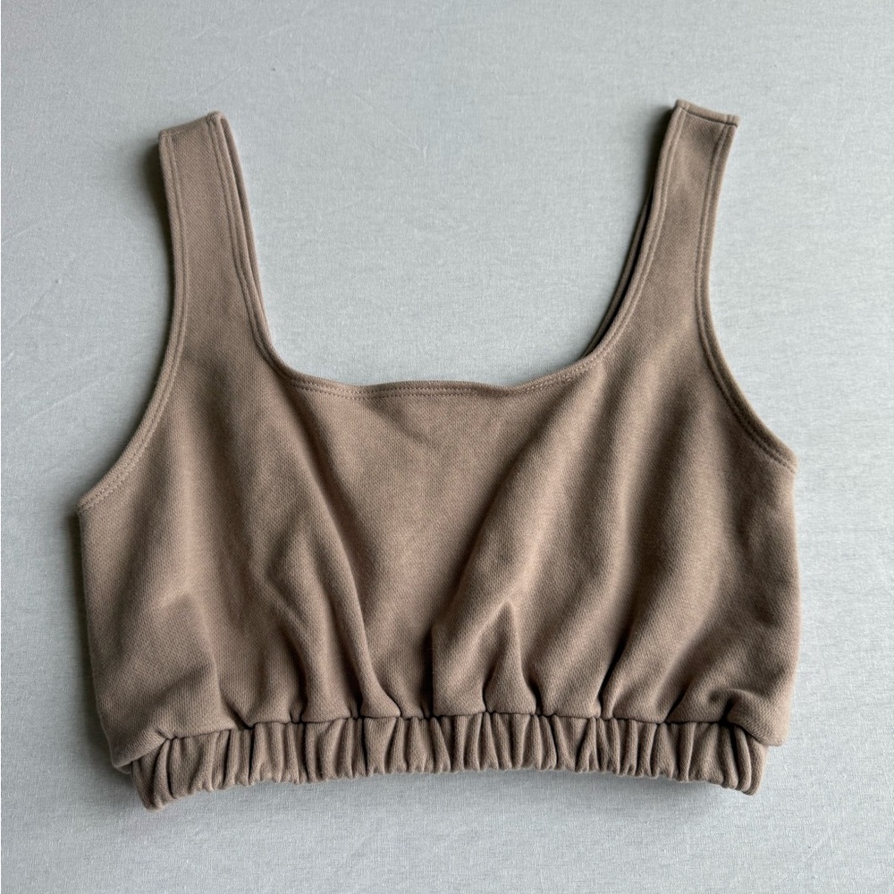 Forever 21 Tan Crop Top With Elastic Band